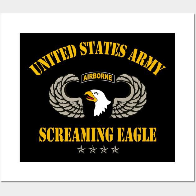 101st Airborne Paratrooper US Army Veteran - Screaming Eagle Wall Art by floridadori